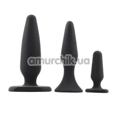 Набор из 3 анальных пробок Black Mont Anal Trainer Kit, черный - Фото №1