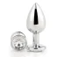 Анальная пробка с прозрачным кристаллом Gleaming Love Silver Plug M, серебристая - Фото №4