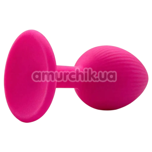 Анальна пробка Alume Silicone Ribbed Classic Anal Plug М, рожева