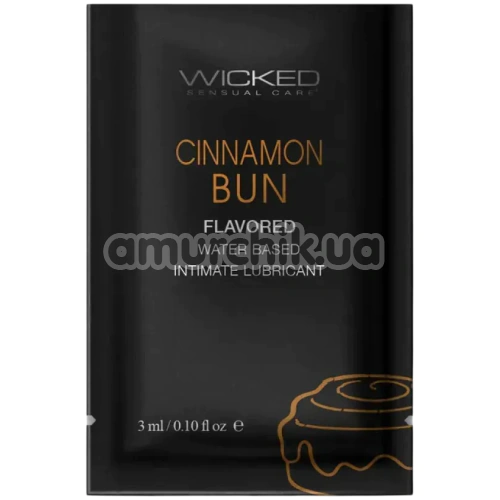 Оральний лубрикант Wicked Aqua Cinnamon Bun - булочка з корицею, 3 мл - Фото №1