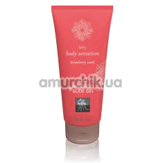 Массажный лубрикант Shiatsu Berry Body Sensation Strawberry Scent 2 in 1 Massage and Glide Gel, 200 мл - Фото №1