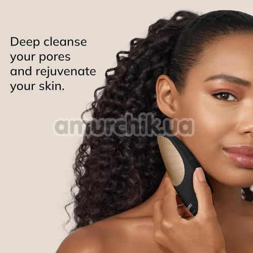 Ультразвукова щітка для обличчя Geske Sonic Thermo Facial Brush 6 in 1, cіро-золота
