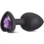 Анальная пробка с сиреневым кристаллом Silicone Jewelled Butt Plug Heart Small, черная - Фото №6