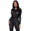 Комбинезон Leg Avenue Sheer Rhinestone Long Sleeve Catsuit, черный - Фото №2