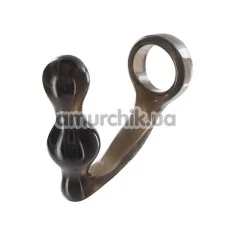 Анальна пробка з ерекційним кільцем Smoke Power Plug & Penisring, сіра - Фото №1