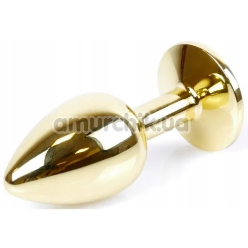 Анальная пробка с прозрачным кристаллом Exclusivity Jewellery Gold Plug, золотая