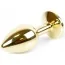 Анальная пробка с прозрачным кристаллом Exclusivity Jewellery Gold Plug, золотая - Фото №4