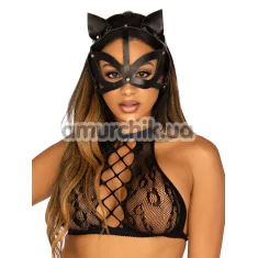 Маска Кошечки Leg Avenue Studded Cat Mask, черная - Фото №1