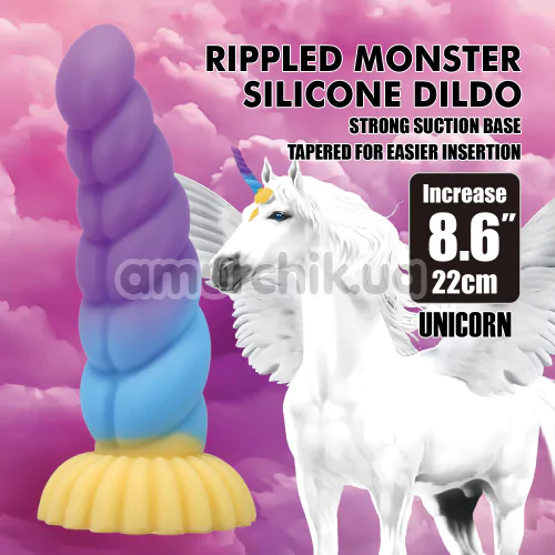Фаллоимитатор Power Monsters Unicorn, разноцветный
