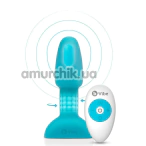 Анальная пробка с вибрацией и ротацией B-Vibe Rimming Plug Petite, бирюзовая - Фото №1