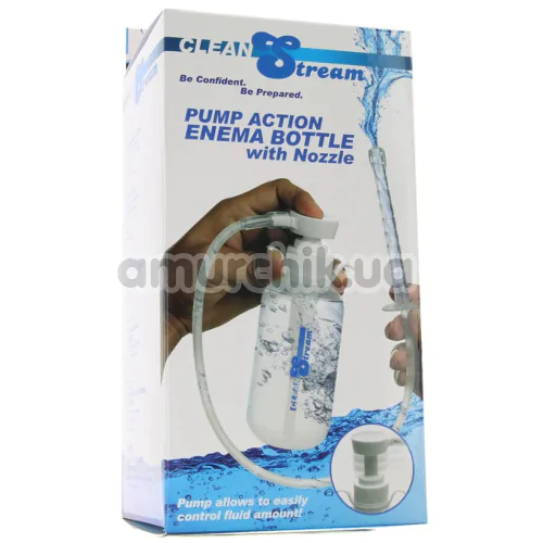 Интимный душ Clean Stream Pump Action Enema Bottle With Nozzle, прозрачный