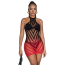 Платье Star Night Seductive See-Through Fishnet Halter Dress, черно-красное - Фото №1