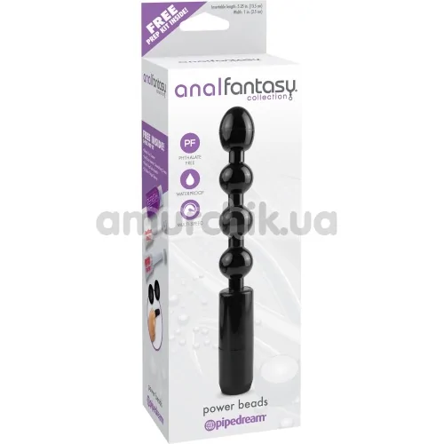 Анальный вибратор Anal Fantasy Collection Power Beads, черный