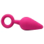 Анальна пробка Alume Silicone Teardrop Anal Plug With Ring S, рожева - Фото №3