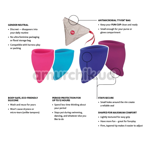 Менструальна чаша Fun Factory Fun Cup Menstrual Cup B, фіолетова