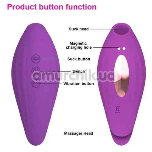 Симулятор орального сексу з вібрацією для жінок Sucking Vibrator PL-VR292, фіолетовий