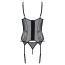 Комплект Passion Free Your Senses Eco Leafa Corset, черный: корсет + трусики-стринги - Фото №4
