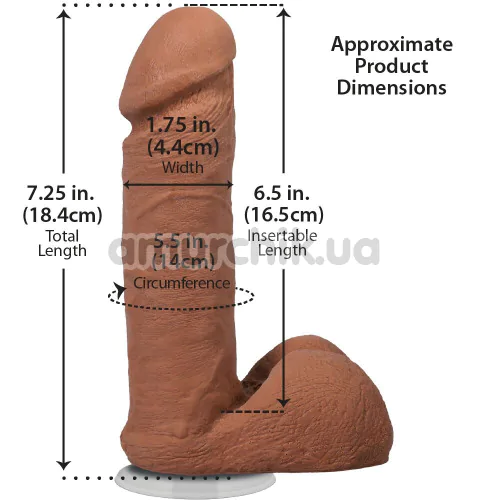 Фаллоимитатор Doc Johnson The Realistic Cock With Balls 6, светло-коричневый