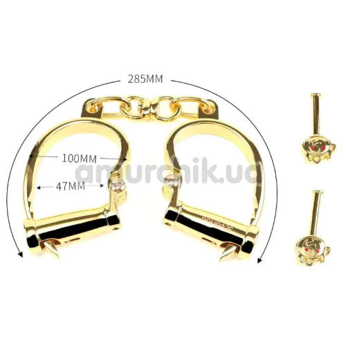 Наручники Lockink Sevanda Love-Slave & Pretty-Sub BDSM Bondage-Toy Handcuffs, золоті
