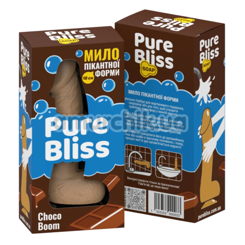 Мило у вигляді пеніса з присоскою Pure Bliss Big Choco Boom - шоколад, коричневе