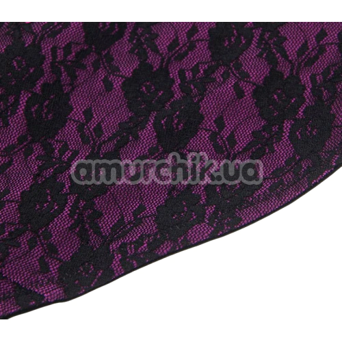 Трусики для страпона Star Night Floral Pattern Harness, черно-розовые