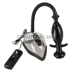 Вакуумная помпа для вагины с вибрацией Vibrating Vagina Sucker, прозрачная - Фото №1