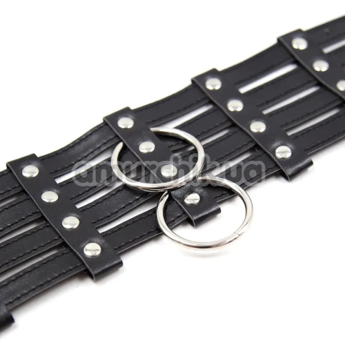 Нашийник з повідцем DS Fetish Collar With Chain Leash, чорний