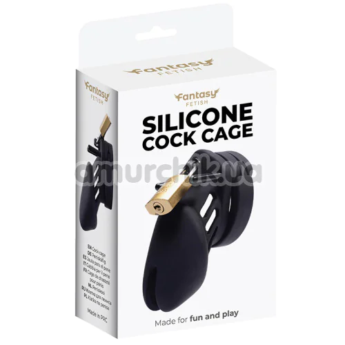 Пояс вірності Fantasy Fetish Silicone Cock Cage, чорний