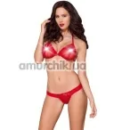 Комплект Obsessive 870-SET-3 красный: бюстгальтер+трусики-стринги - Фото №1