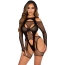 Комплект Leg Avenue Fishnet Garter Harness and Teddy, чорний: боді + комбінезон - Фото №1