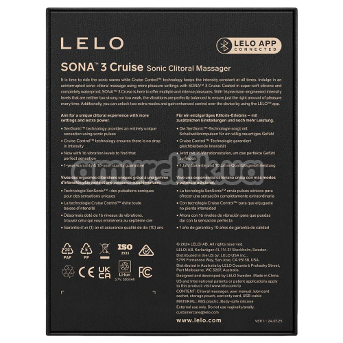 Звуковий симулятор орального сексу для жінок Lelo Sona 3 Cruise (Лело Сона Круз 3), чорний