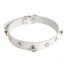 Нашийник з трьома кільцями sLash SUB Leather Choker, білий - Фото №1