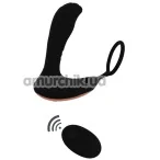 Вибростимулятор простаты с эрекционным кольцом Black Mont 4.1, черный - Фото №1