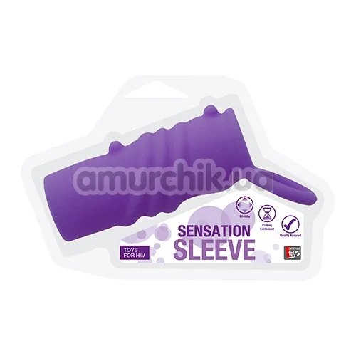 Насадка на пеніс Sensation Sleeve, ребриста фіолетова
