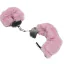 Наручники с нежно-розовым мехом DS Fetish Plush Handcuffs, серебряные - Фото №1