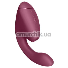Вібратор з вакуумним стимулятором Womanizer Next Duo, бордовий - Фото №1
