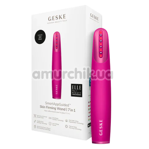 Ліфтинг-масажер для обличчя Geske Skin Firming Wand 7 in 1, яскраво-рожевий