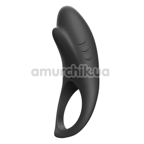 Эрекционное кольцо c вибрацией Boss Series Vibro Shark, черное