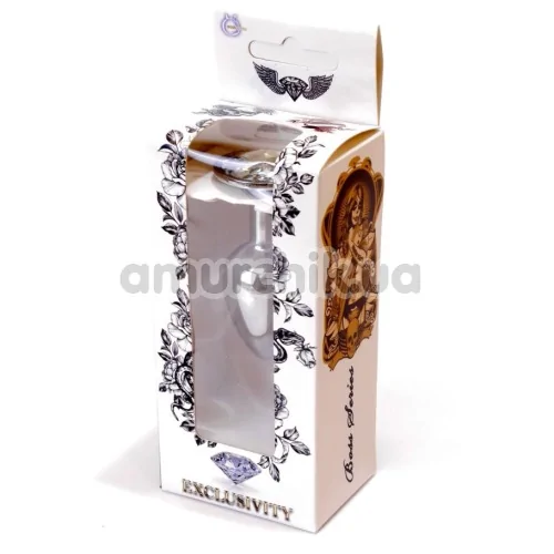 Анальная пробка с прозрачным кристаллом Exclusivity Jewellery Silver Plug, серебряная
