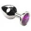 Анальна пробка з бузковим кристалом SWAROVSKI Silver Amethyst Middle, срібна