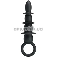 Анальная пробка ребристая Pretty Love Special Anal Stimulation, черная - Фото №1