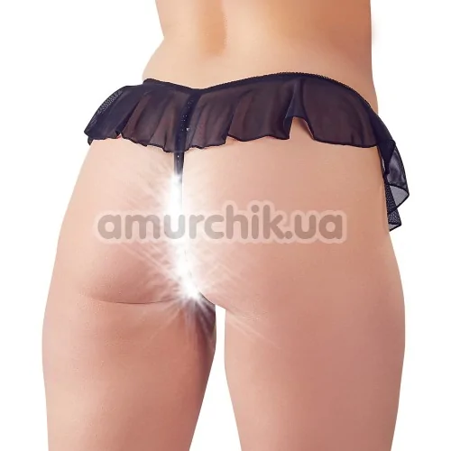 Трусики-стринги Cottelli Collection Flounced String 2321920, чёрные