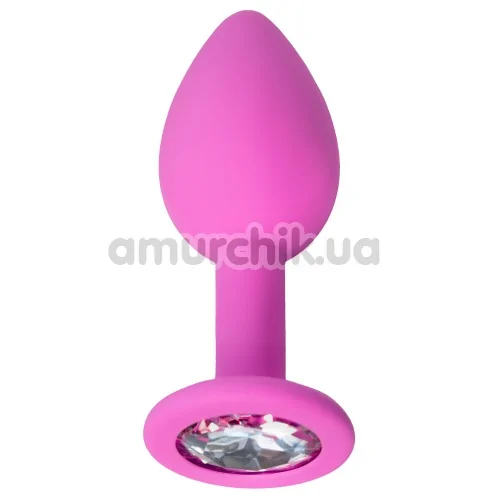 Анальна пробка з прозорим кристалом ToDo Anal Plug Brilliant M, рожева