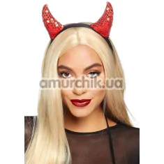 Диявольські ріжки Leg Avenue Sequin Devil Horns Headband, червоні - Фото №1