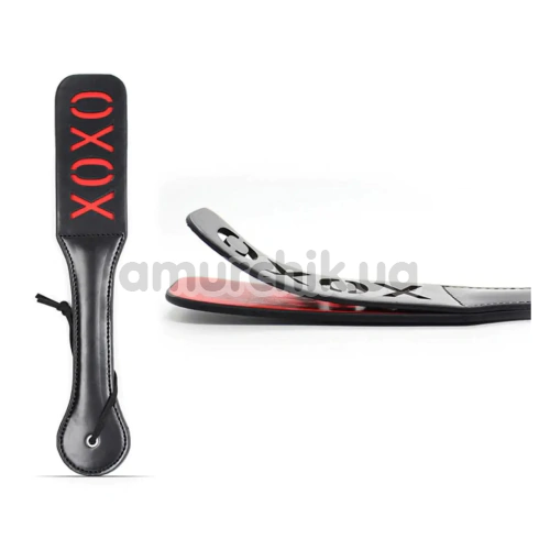 Шлепалка овальная DS Fetish Paddle XOXО, черная 