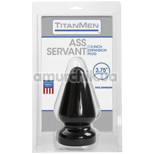 Анальная пробка Titanmen Tools Ass Servant, 9.4 см черная