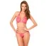 Комплект 2PC Lace Tie-Up Bra & Thong Set Pink: бюстгальтер + трусики-стрінги (модель 75301188) - Фото №1