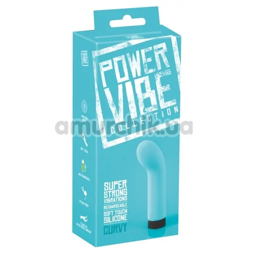 Вибратор для точки G Power Vibe Collection Curvy, бирюзовый