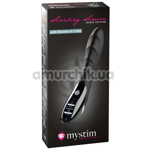 Вибратор для точки G с электростимуляцией Mystim Sizzling Simon, черный