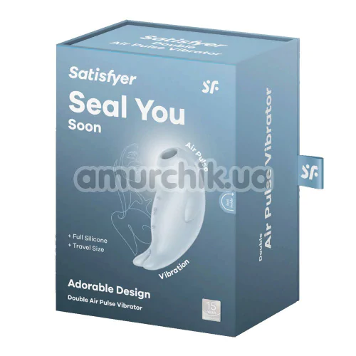 Симулятор орального секса для женщин с вибрацией Satisfyer Seal You Soon, голубой